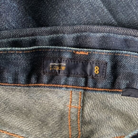 J Crew dark Wash wide leg denim jeans button fly 100% cotton women’s size 8 - Picture 8 of 10
